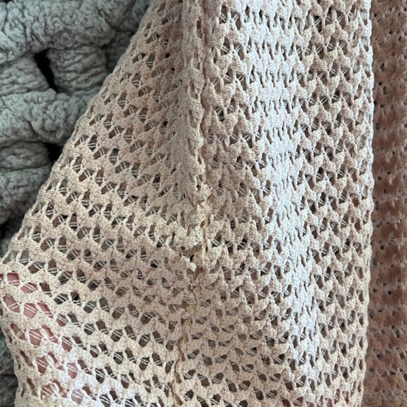 Le Vie en Rose Coconut Crochet Swim Mid Rise Shorts Cover Up Size L - Picture 11 of 13